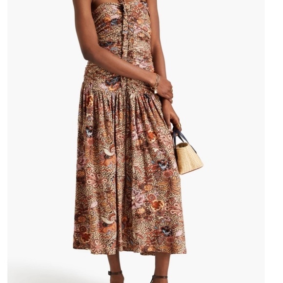 NWT Ulla Johnson Wheat Flower Marcella Midi Halter Dress Sz 10 $590 - Picture 3 of 11